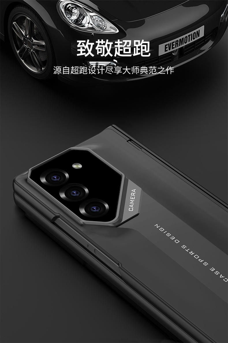 Compatible with Samsung Z Fold7/6 phone case, 5/4 magnetic hinge, supercar-style full-coverage drop-proof folding protective case.