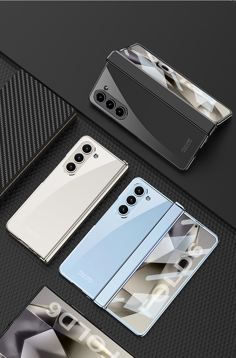 Compatible with Samsung Z Fold6 phone case, magnetic hinge, electroplated transparent phantom 5/4 case, full-coverage protective case.