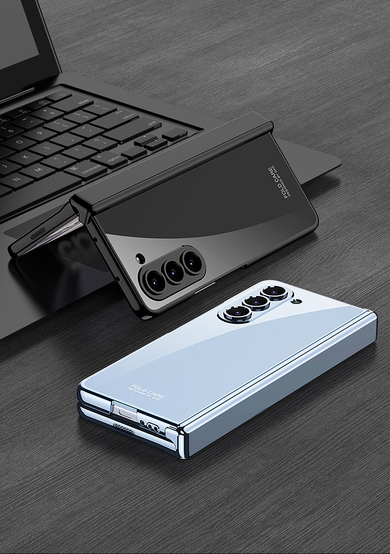 Compatible with Samsung Z Fold6 phone case, magnetic hinge, electroplated transparent phantom 5/4 case, full-coverage protective case.