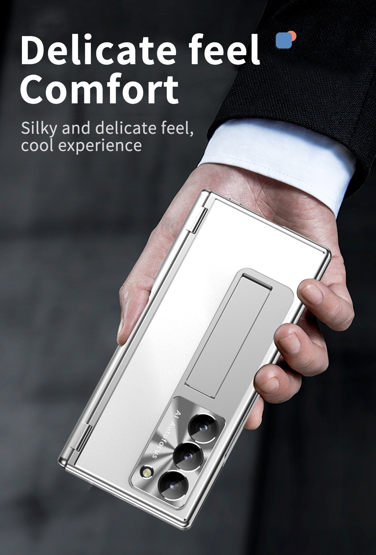 Compatible with Samsung Z Fold8/7/6 phone cases, aluminum alloy dual-hinge pen slot S Pen pen folding screen protective case