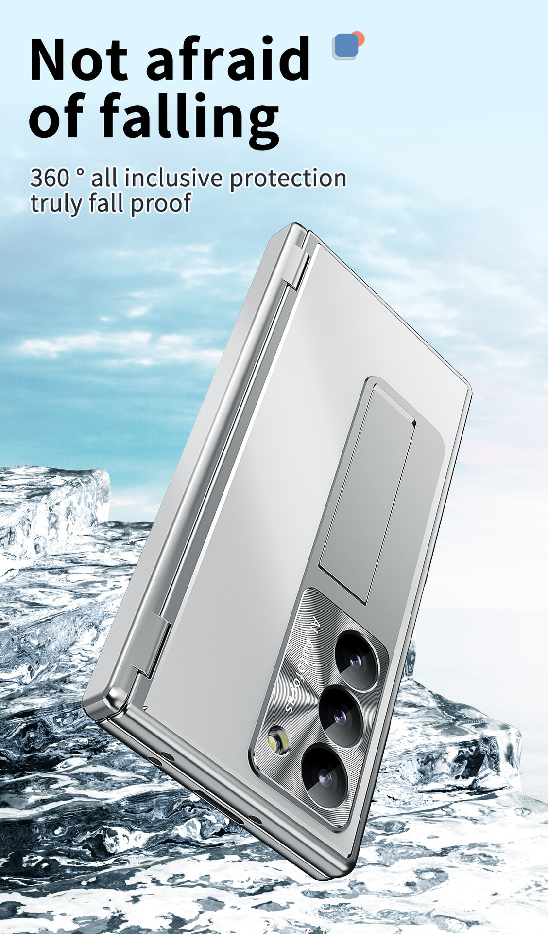 Compatible with Samsung Z Fold8/7/6 phone cases, aluminum alloy dual-hinge pen slot S Pen pen folding screen protective case