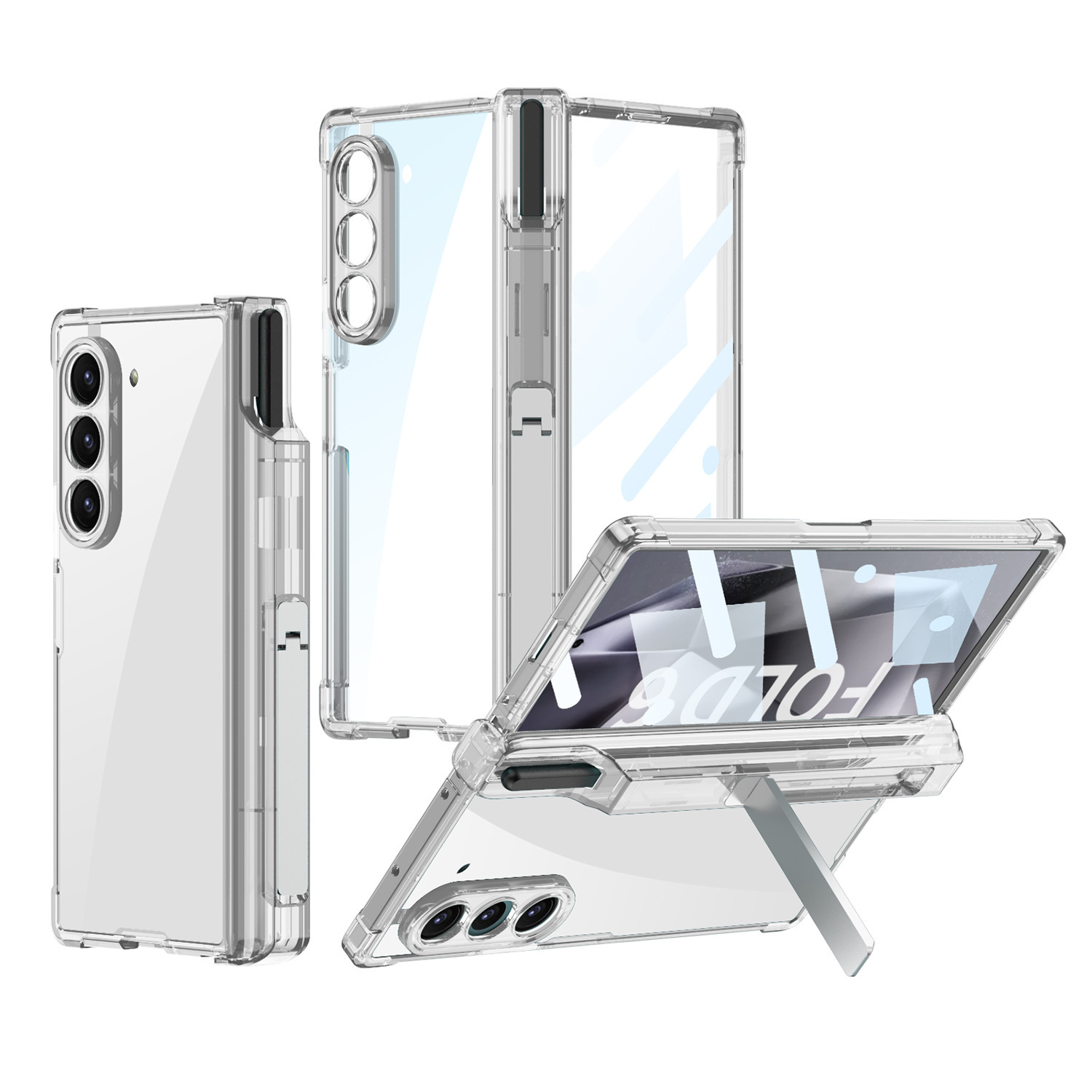 Compatible with Samsung Z Fold8U phone case, 7/6/5 hinge stand, pen case, wireless inflatable case, protective film.