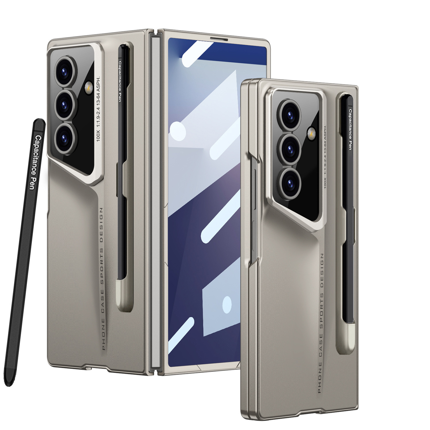 Compatible with Samsung Z Fold8U phone case, 7/6-inch pen slot case and screen protector, ultra-thin blade 5/4-inch folding screen protective case