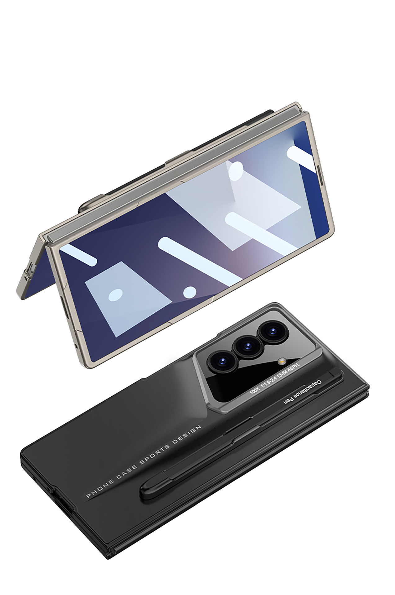 Compatible with Samsung Z Fold8U phone case, 7/6-inch pen slot case and screen protector, ultra-thin blade 5/4-inch folding screen protective case