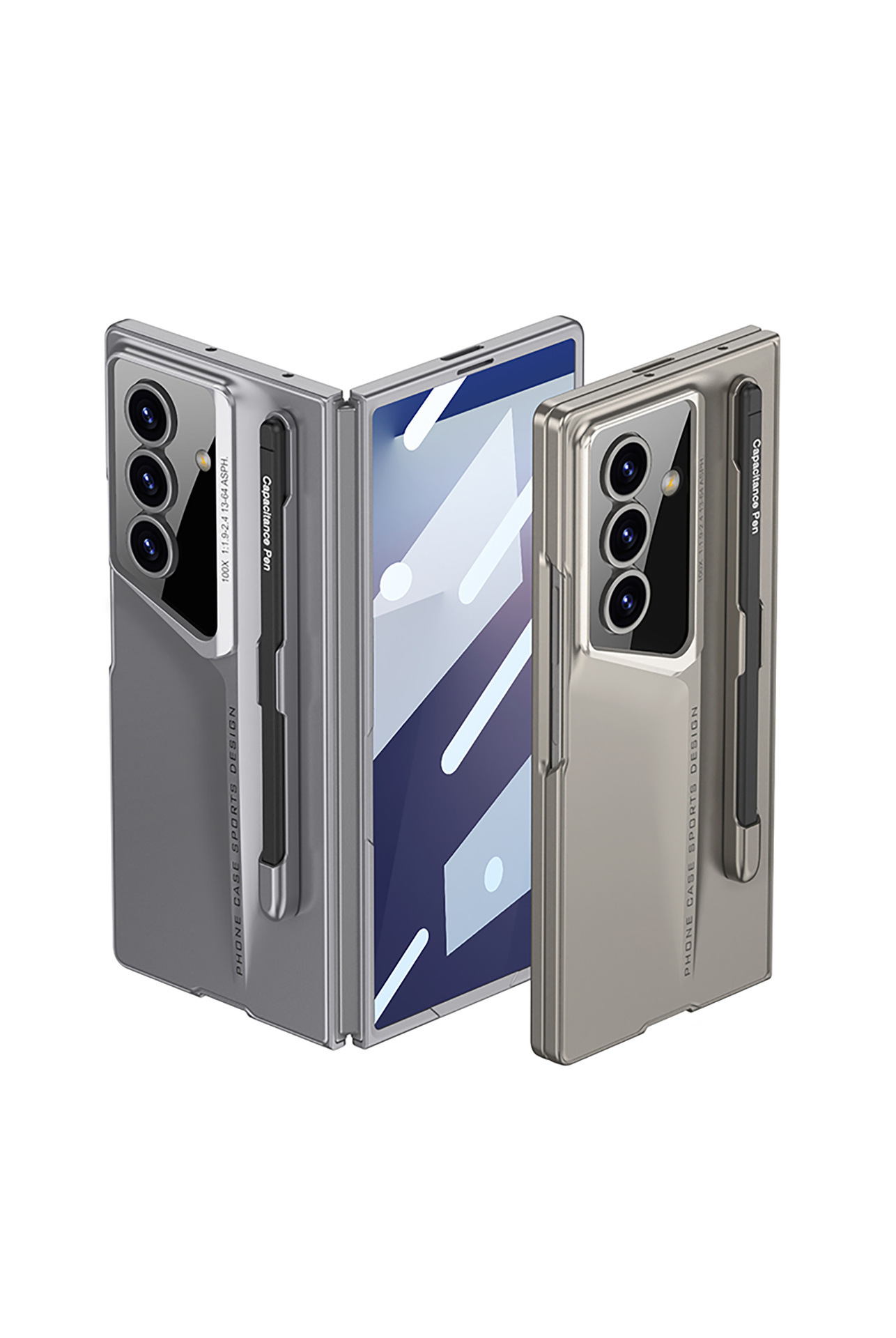 Compatible with Samsung Z Fold8U phone case, 7/6-inch pen slot case and screen protector, ultra-thin blade 5/4-inch folding screen protective case