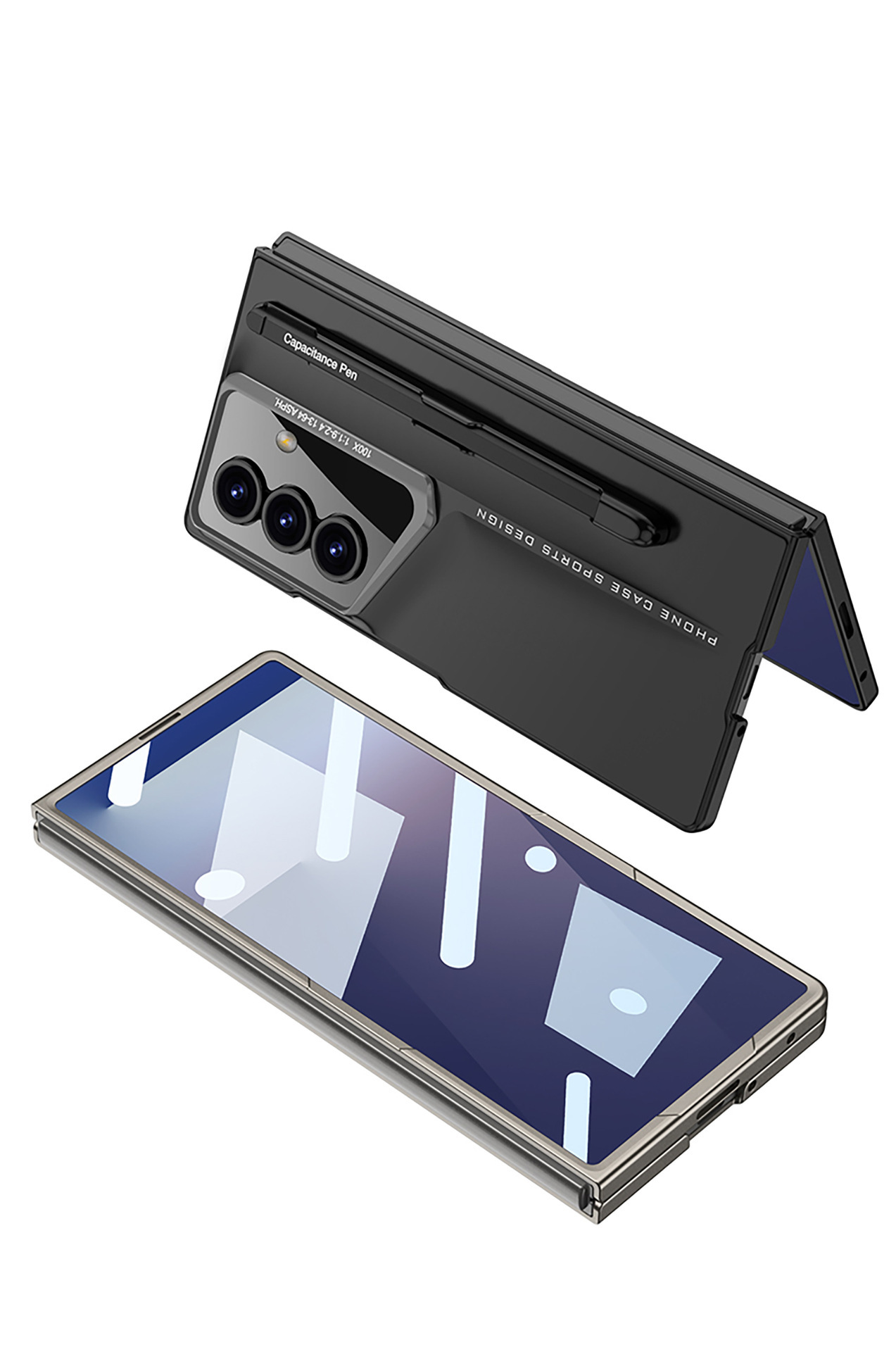 Compatible with Samsung Z Fold8U phone case, 7/6-inch pen slot case and screen protector, ultra-thin blade 5/4-inch folding screen protective case