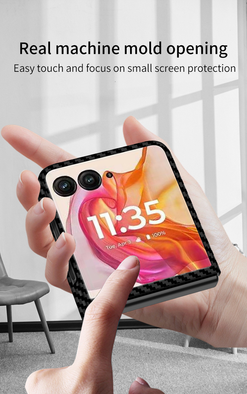 Compatible with Motorola Razr 60 phone case 50/40 Ultra carbon fiber texture 360 magnetic stand protective case