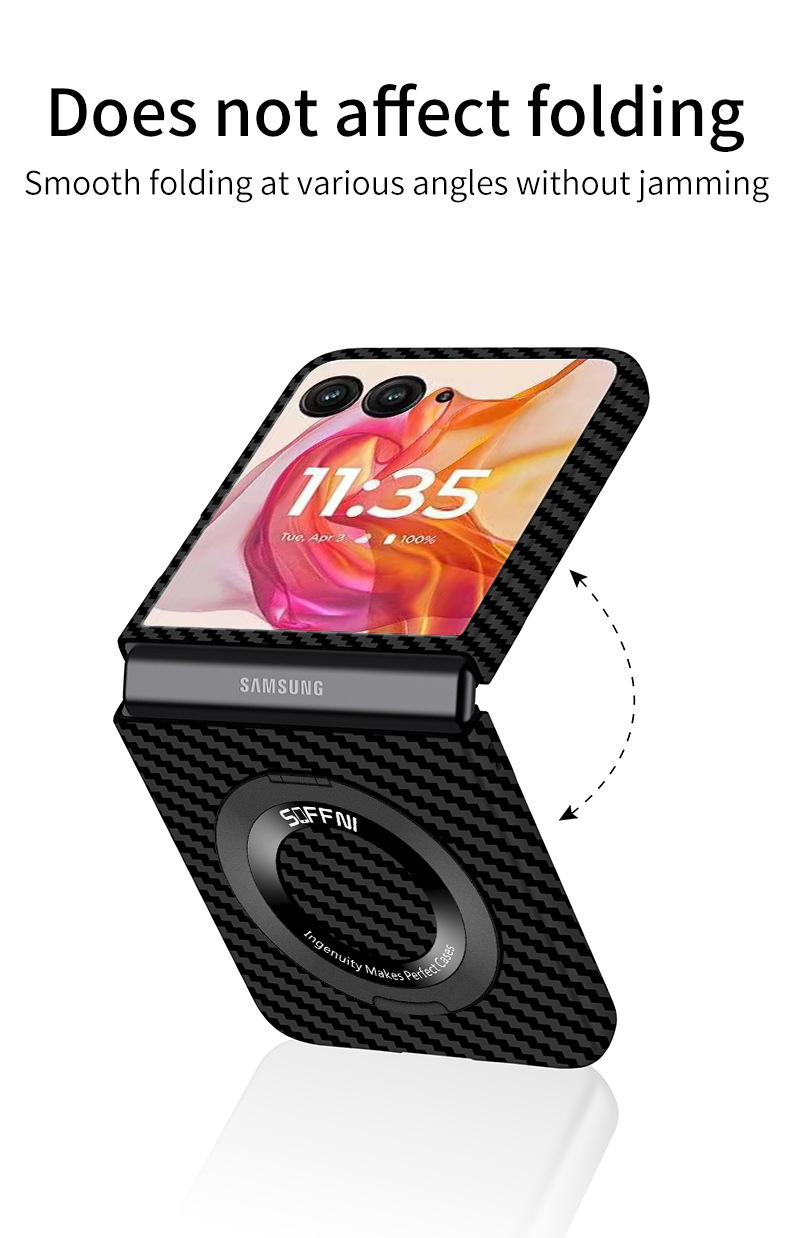 Compatible with Motorola Razr 60 phone case 50/40 Ultra carbon fiber texture 360 magnetic stand protective case