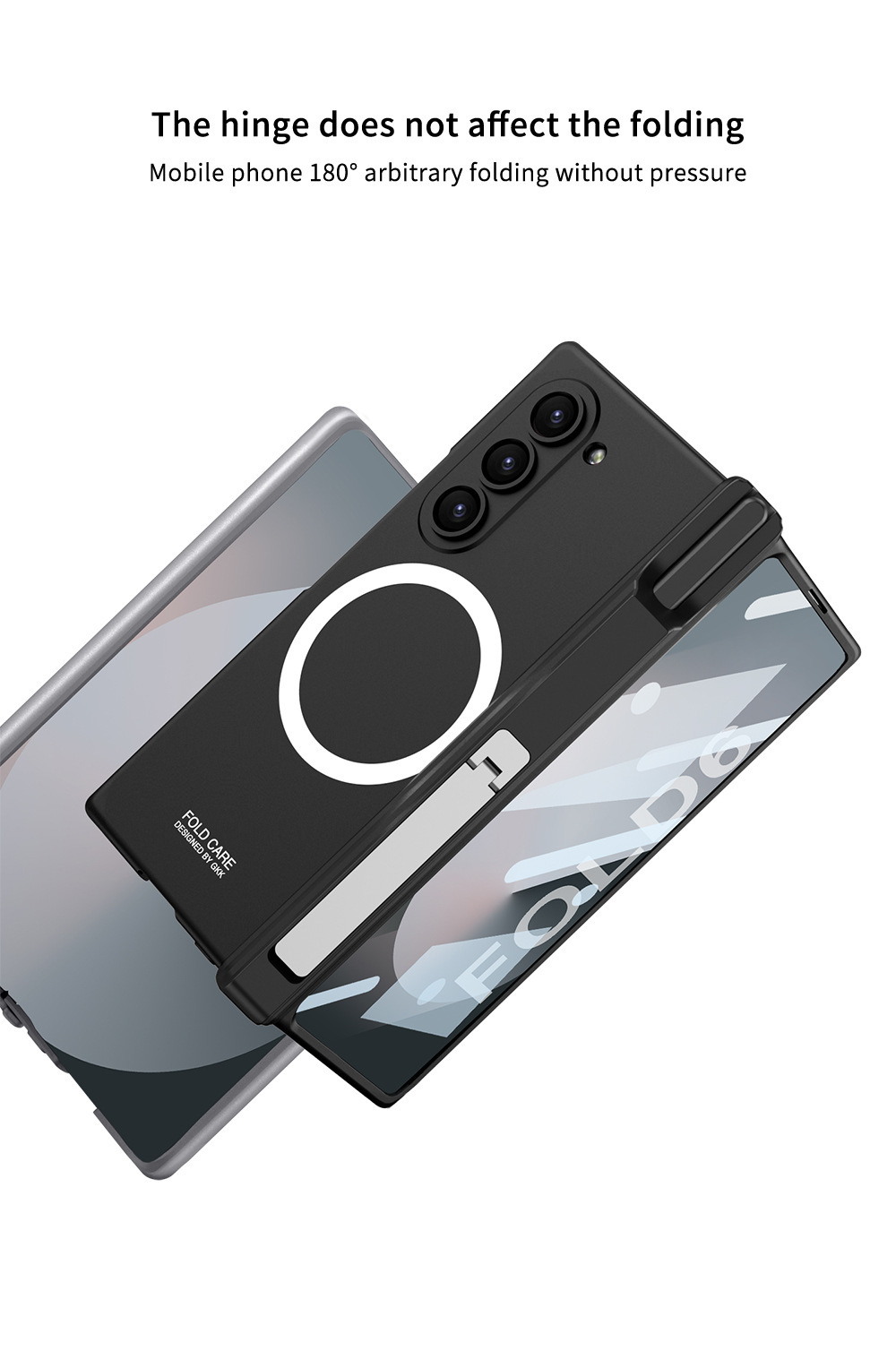 Compatible with Samsung Z Fold6 phone case, magnetic hinge stand, pen case, wireless charger, W25 full-coverage protective case.