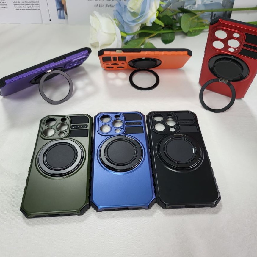 Compatible with Apple iPhone 17 Pro Max and 16 Plus magnetic rotating stand, 15/14mm shockproof, 13PR protective case