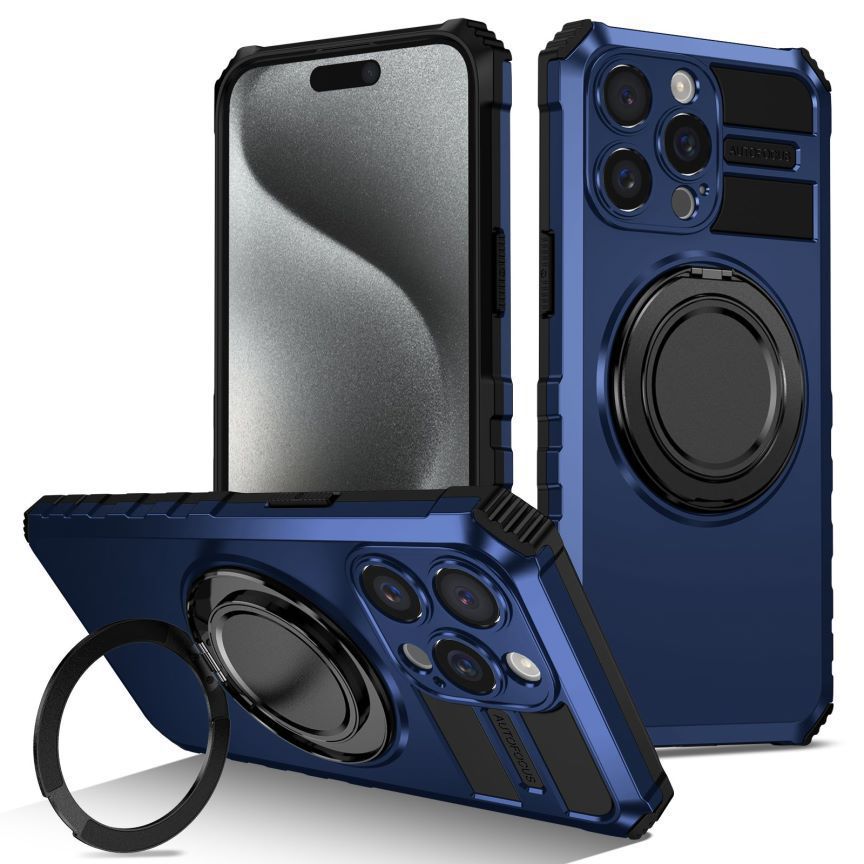 Compatible with Apple iPhone 17 Pro Max and 16 Plus magnetic rotating stand, 15/14mm shockproof, 13PR protective case