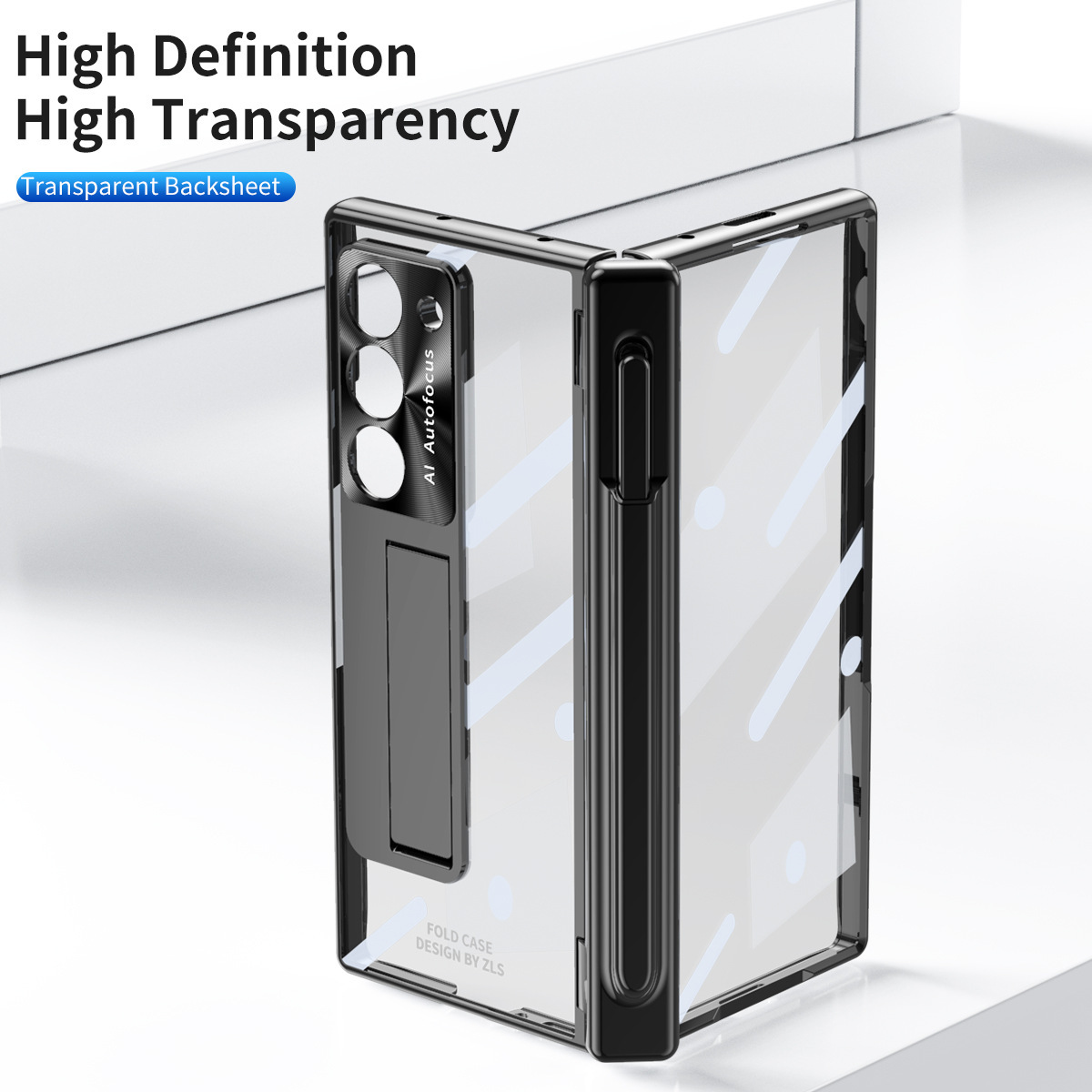 Samsung Z Fold8 Phone Case 7/6 Dual Hinge Pen Slot with Pen Electroplated Transparent Film Full Coverage Protective Case