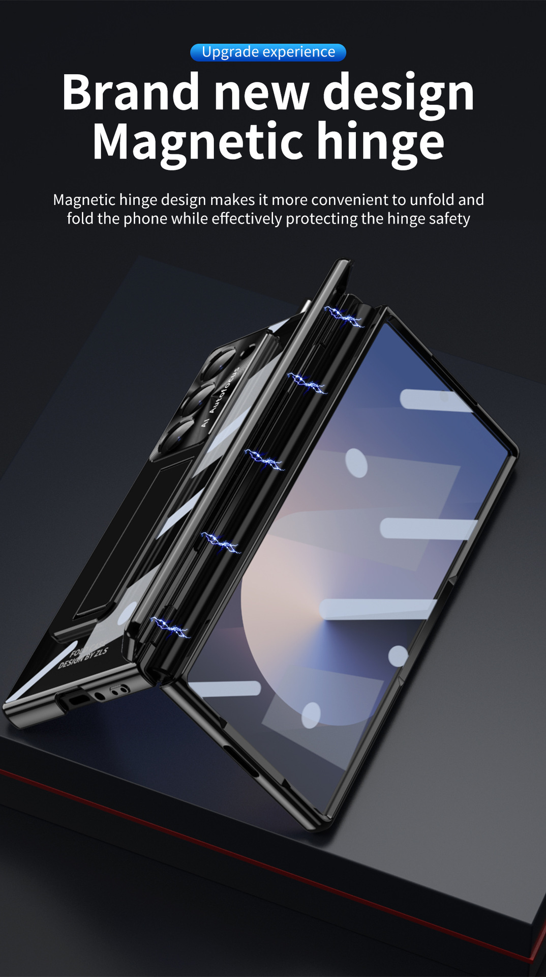 Samsung Z Fold8 Phone Case 7/6 Dual Hinge Pen Slot with Pen Electroplated Transparent Film Full Coverage Protective Case