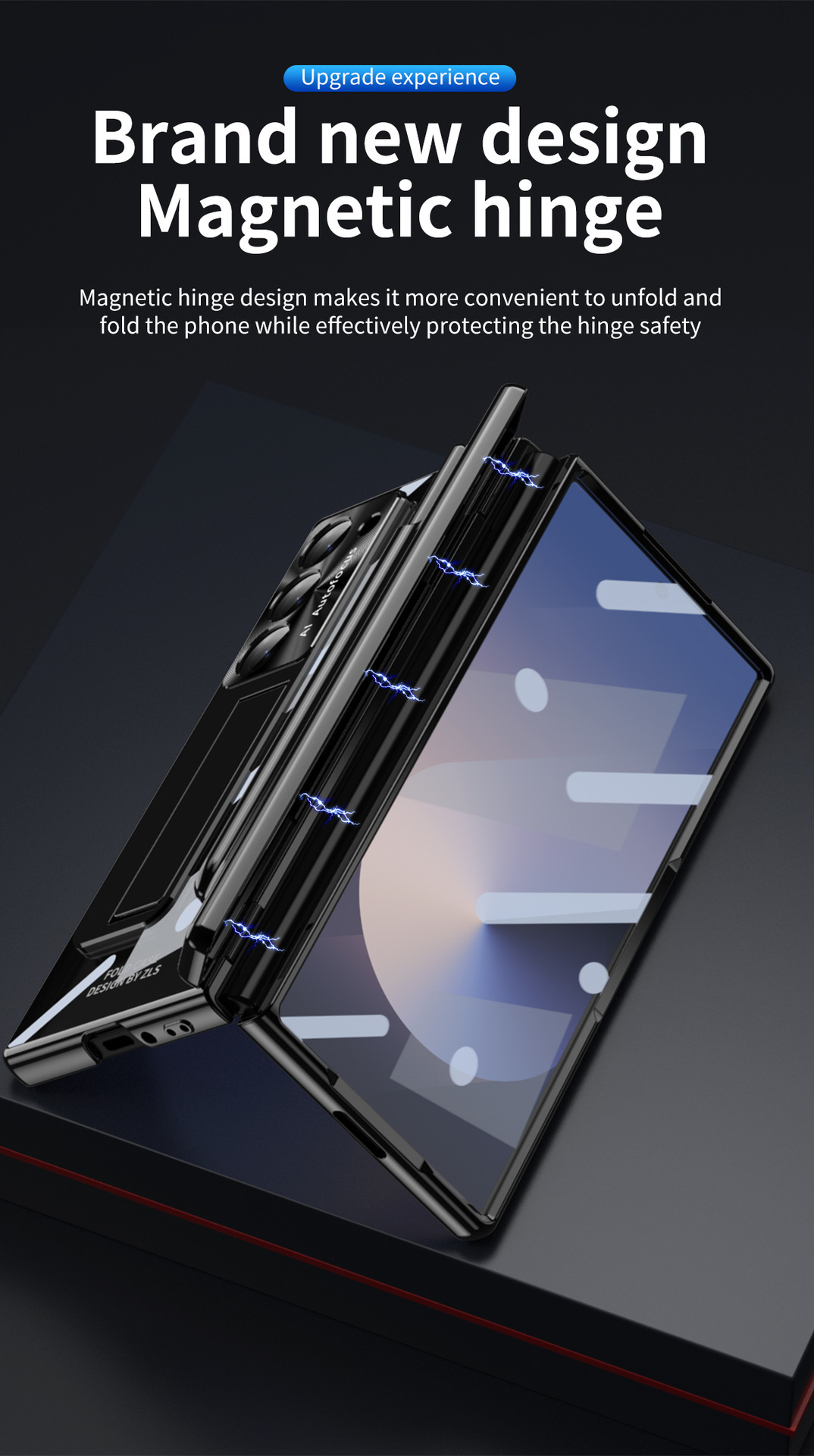 Samsung Z Fold8 Phone Case 7/6 Dual Hinge Pen Slot with Pen Electroplated Transparent Film Full Coverage Protective Case