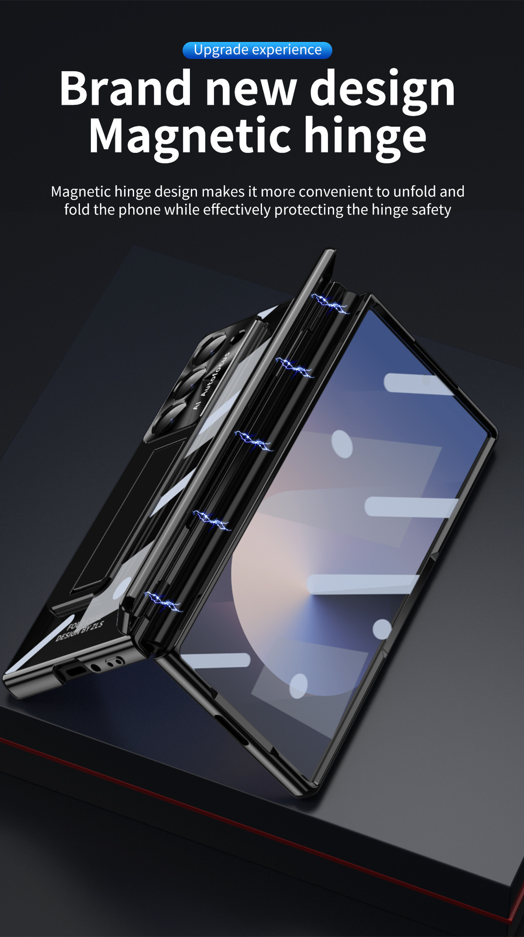Samsung Z Fold8 Phone Case 7/6 Dual Hinge Pen Slot with Pen Electroplated Transparent Film Full Coverage Protective Case