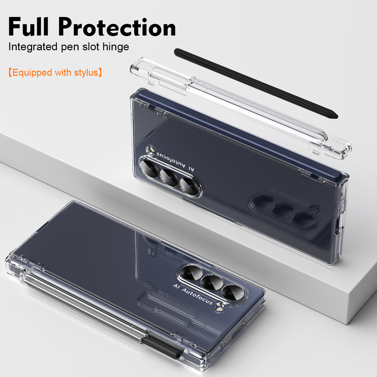 Samsung Z Fold7/6 Phone Case W25 Spring Hinge Pen Holder with Pen Case Film Full Coverage Drop Protection Case