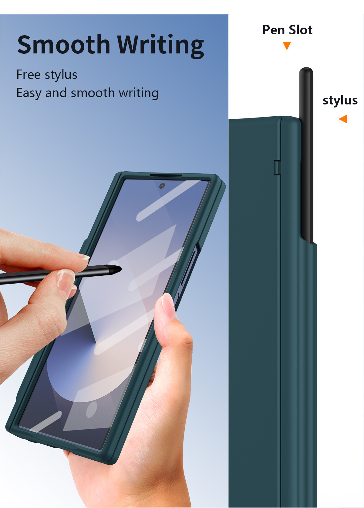 Samsung Z Fold7/6 Phone Case W25 Spring Hinge Pen Holder with Pen Case Film Full Coverage Drop Protection Case