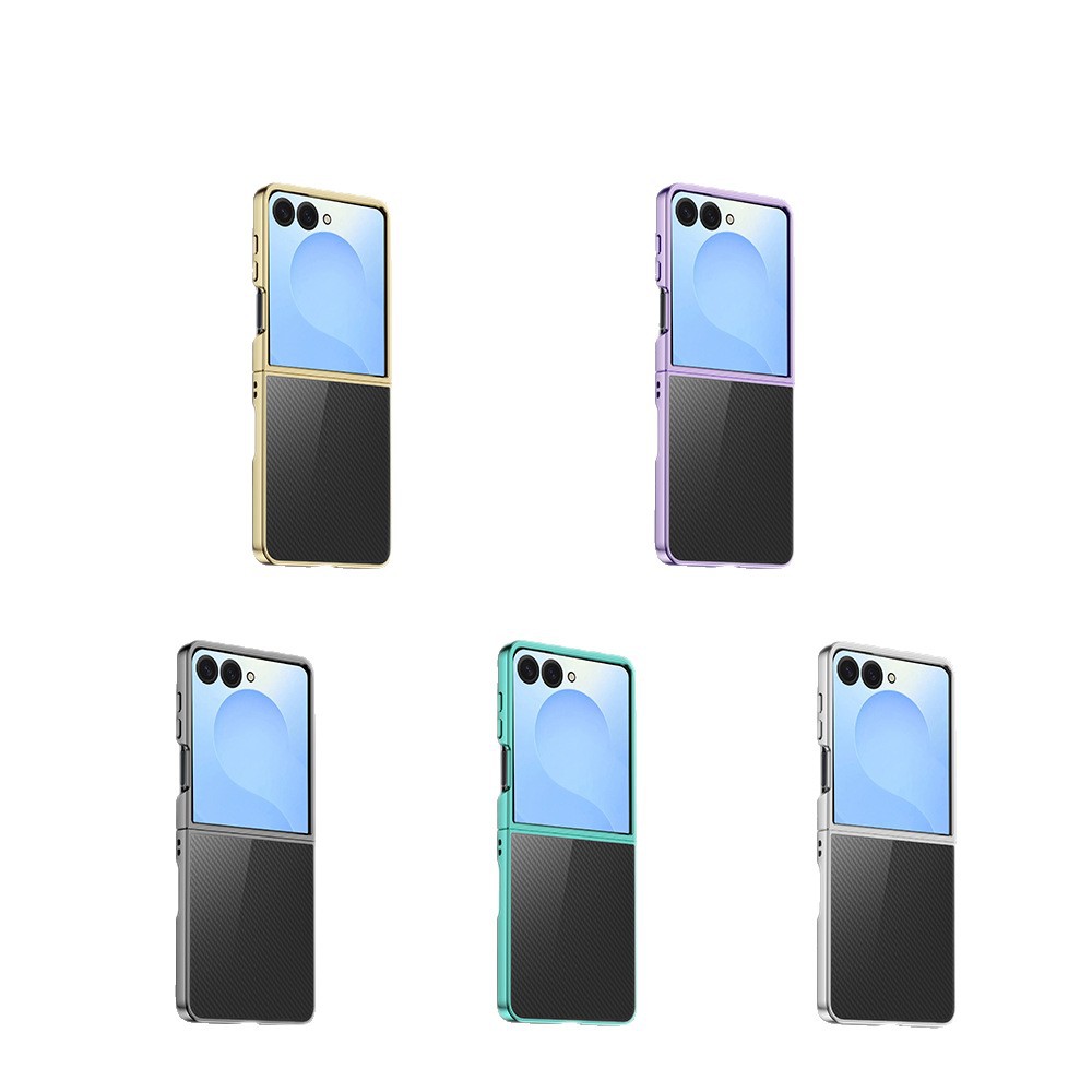 Compatible with Samsung Z Flip 8/7 phone case, 6/5 electroplated transparent folding screen, 4/3 ultra-thin shockproof protective case
