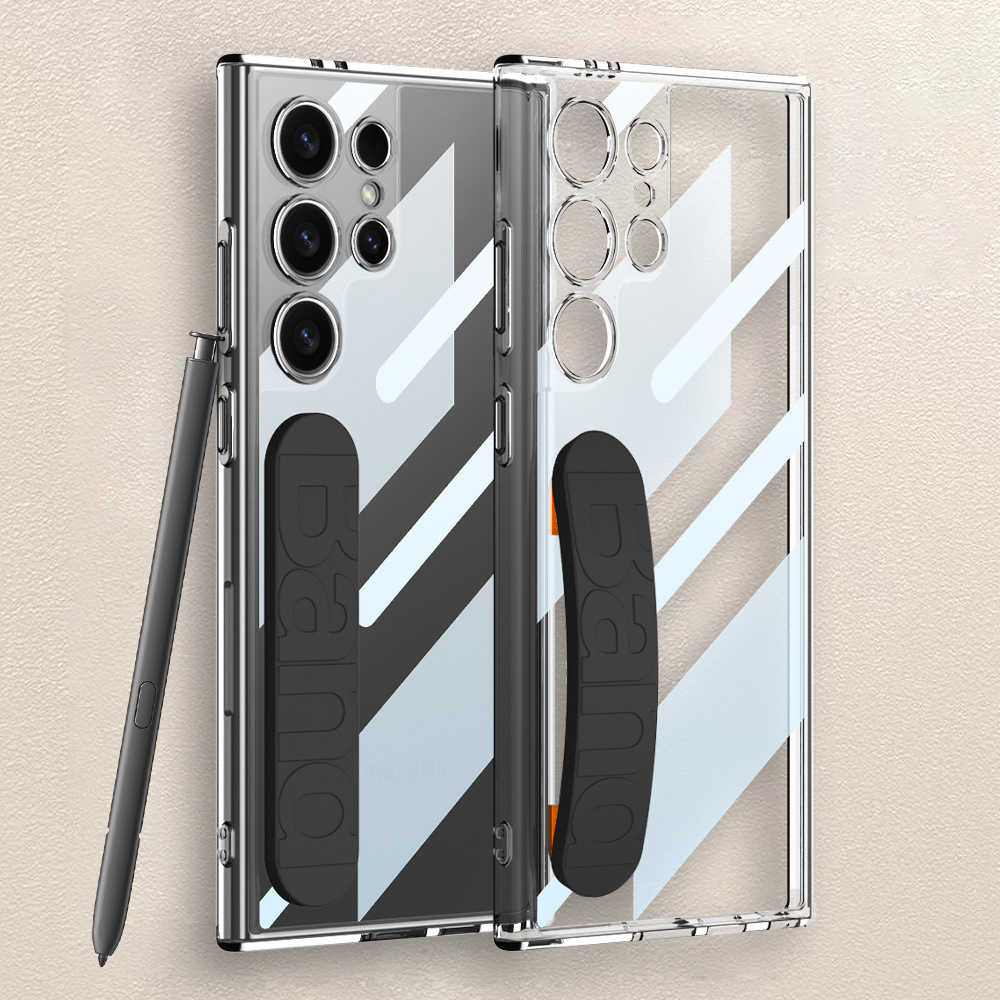 Compatible with Samsung S25/S24 ULTRA phone case, silicone wrist strap, space case with fine holes, transparent, shockproof protective case.