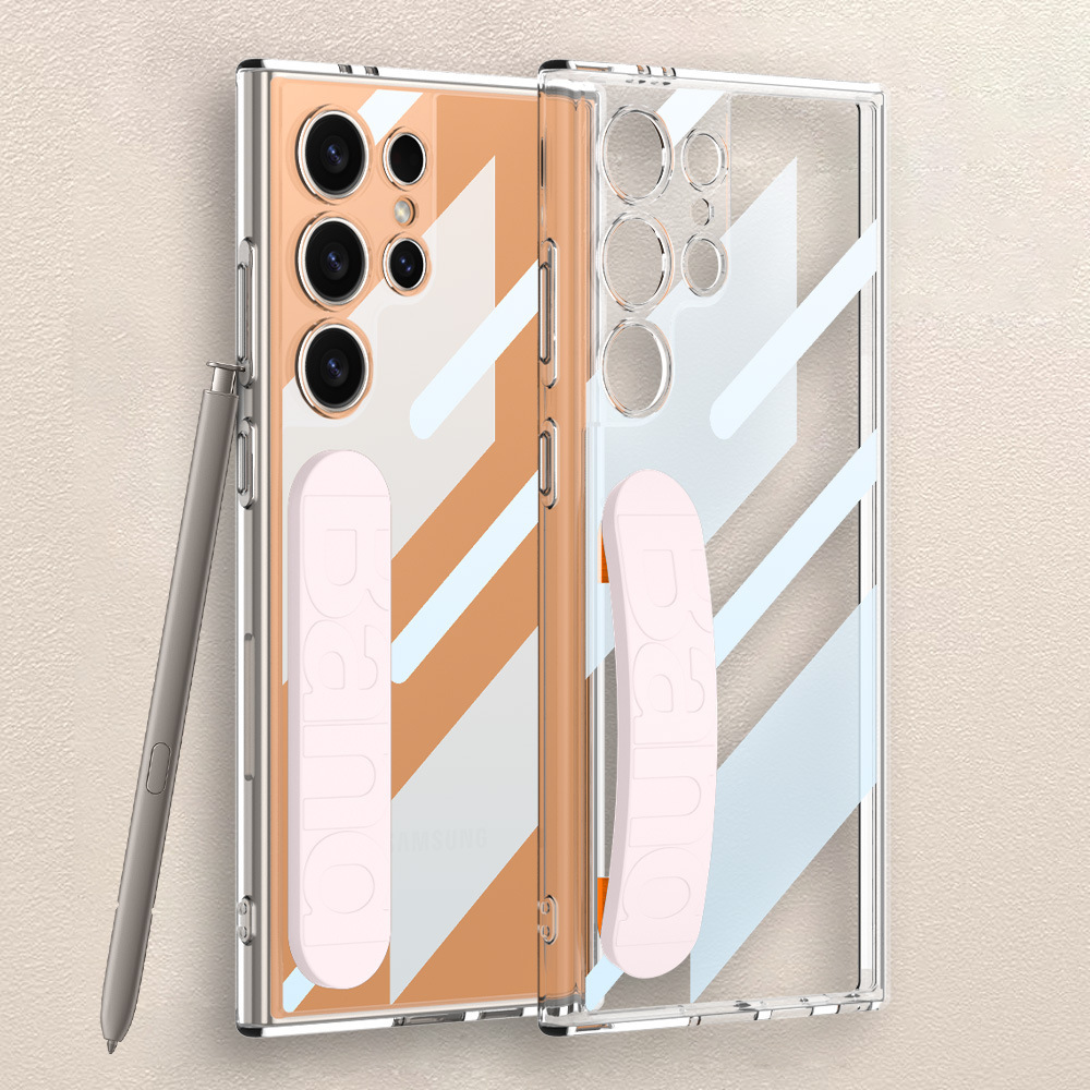 Compatible with Samsung S25/S24 ULTRA phone case, silicone wrist strap, space case with fine holes, transparent, shockproof protective case.
