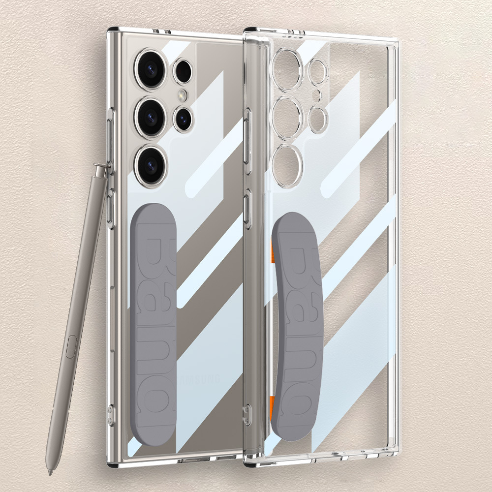 Compatible with Samsung S25/S24 ULTRA phone case, silicone wrist strap, space case with fine holes, transparent, shockproof protective case.