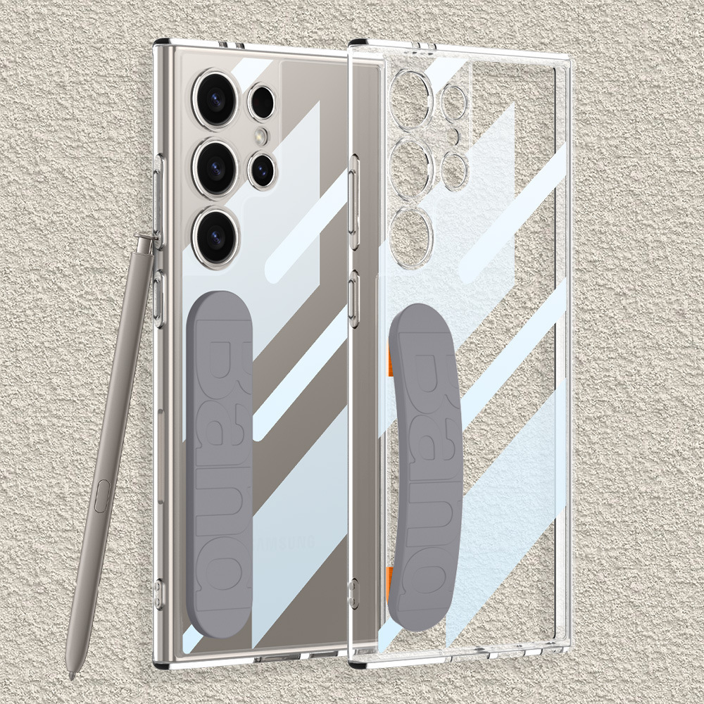Compatible with Samsung S25/S24 ULTRA phone case, silicone wrist strap, space case with fine holes, transparent, shockproof protective case.