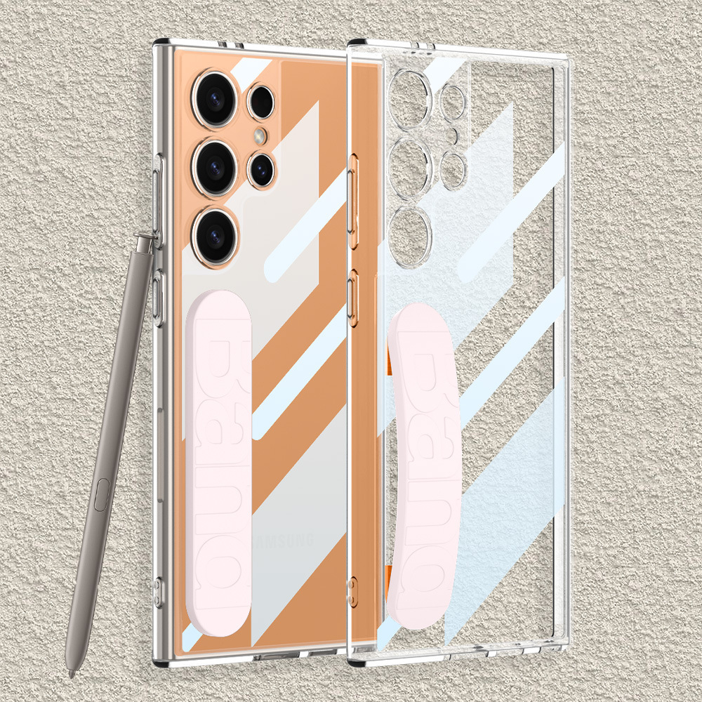 Compatible with Samsung S25/S24 ULTRA phone case, silicone wrist strap, space case with fine holes, transparent, shockproof protective case.