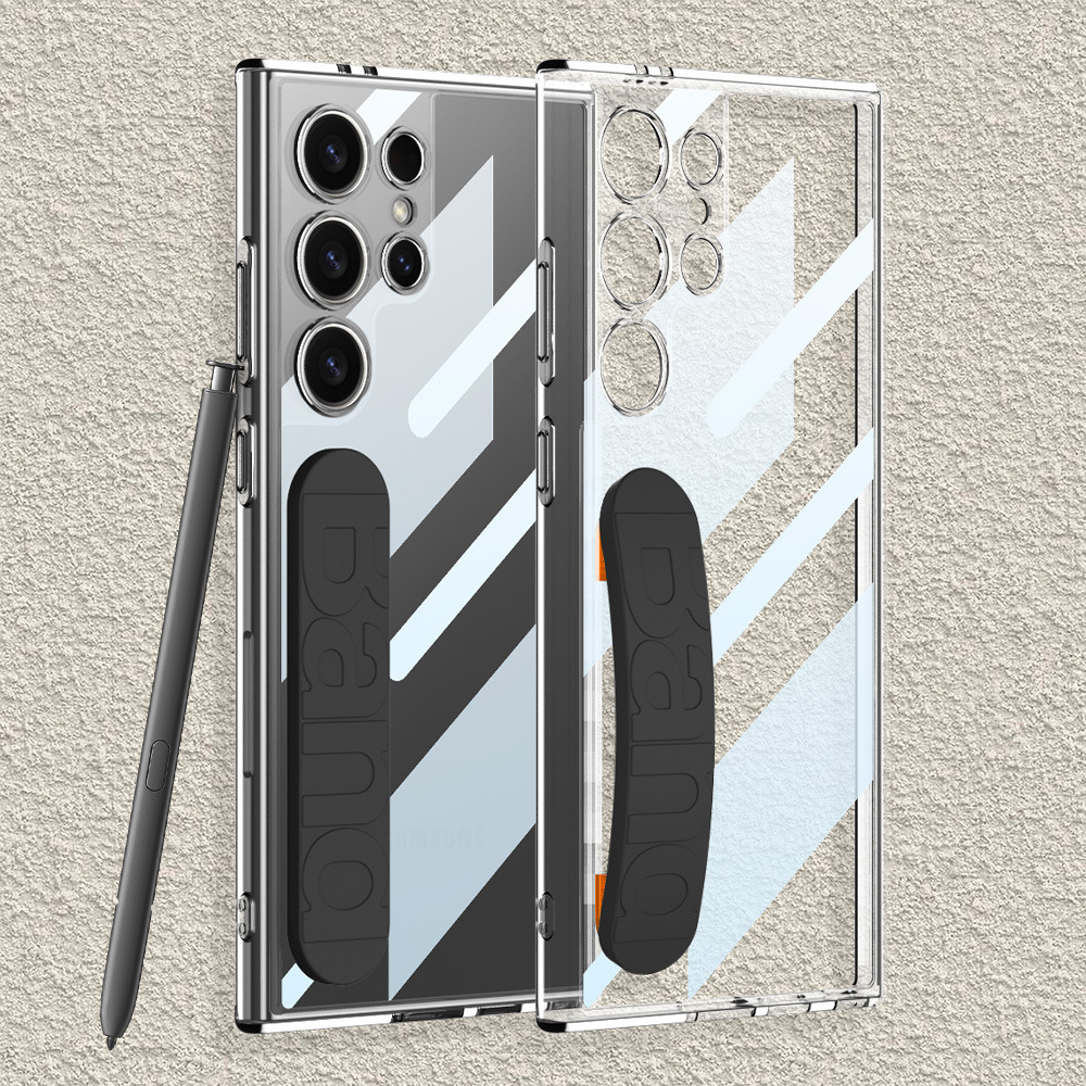 Compatible with Samsung S25/S24 ULTRA phone case, silicone wrist strap, space case with fine holes, transparent, shockproof protective case.