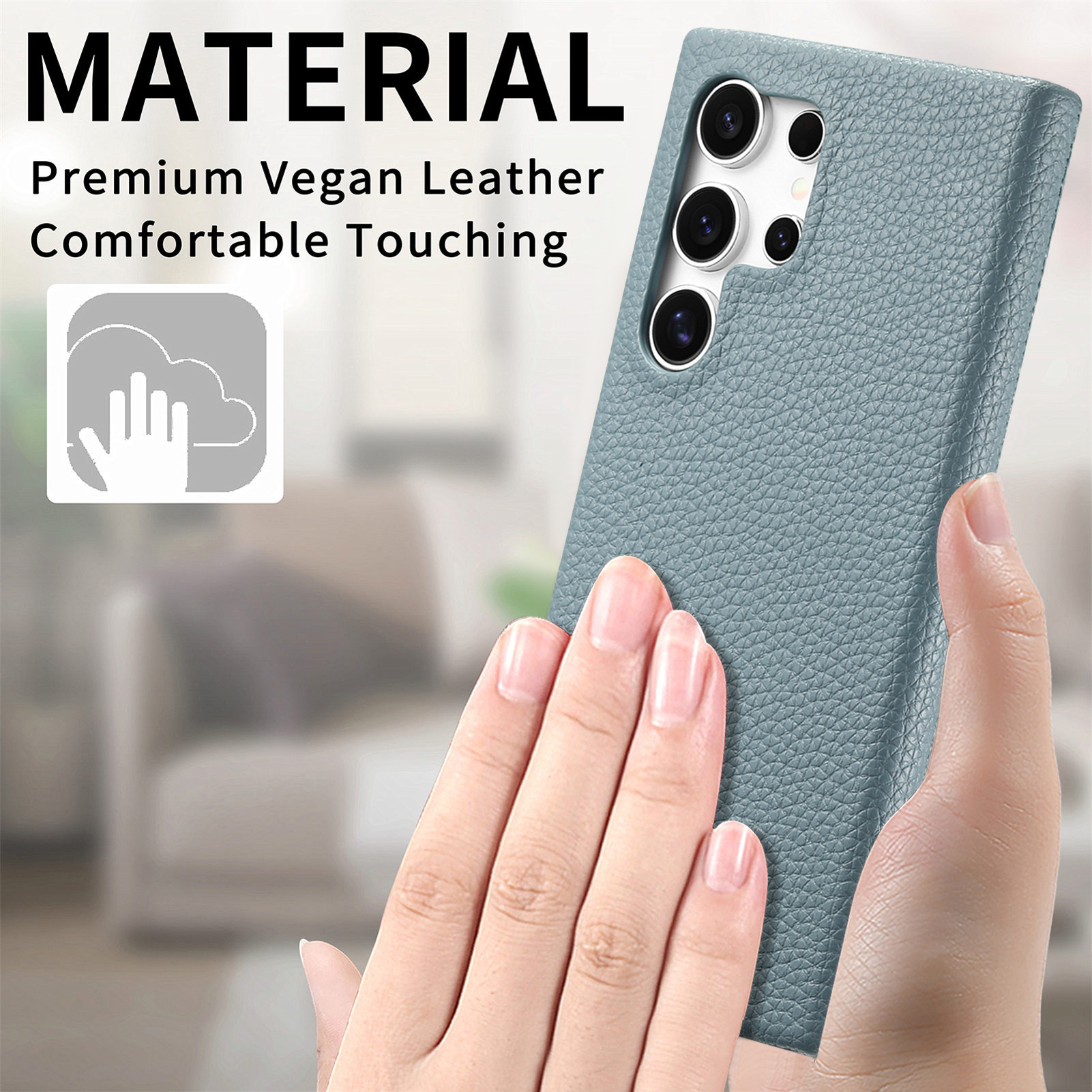 Compatible with Samsung S26/25 Ultra phone case A17 lychee leather texture S24P ultra-thin A57 shockproof protective case A35