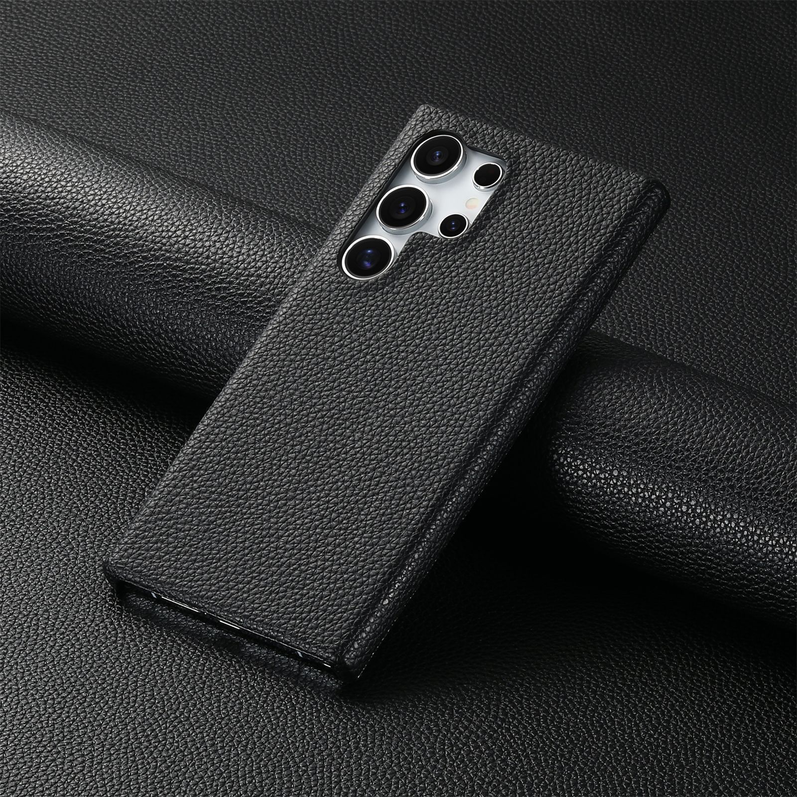 Compatible with Samsung S26/25 Ultra phone case A17 lychee leather texture S24P ultra-thin A57 shockproof protective case A35
