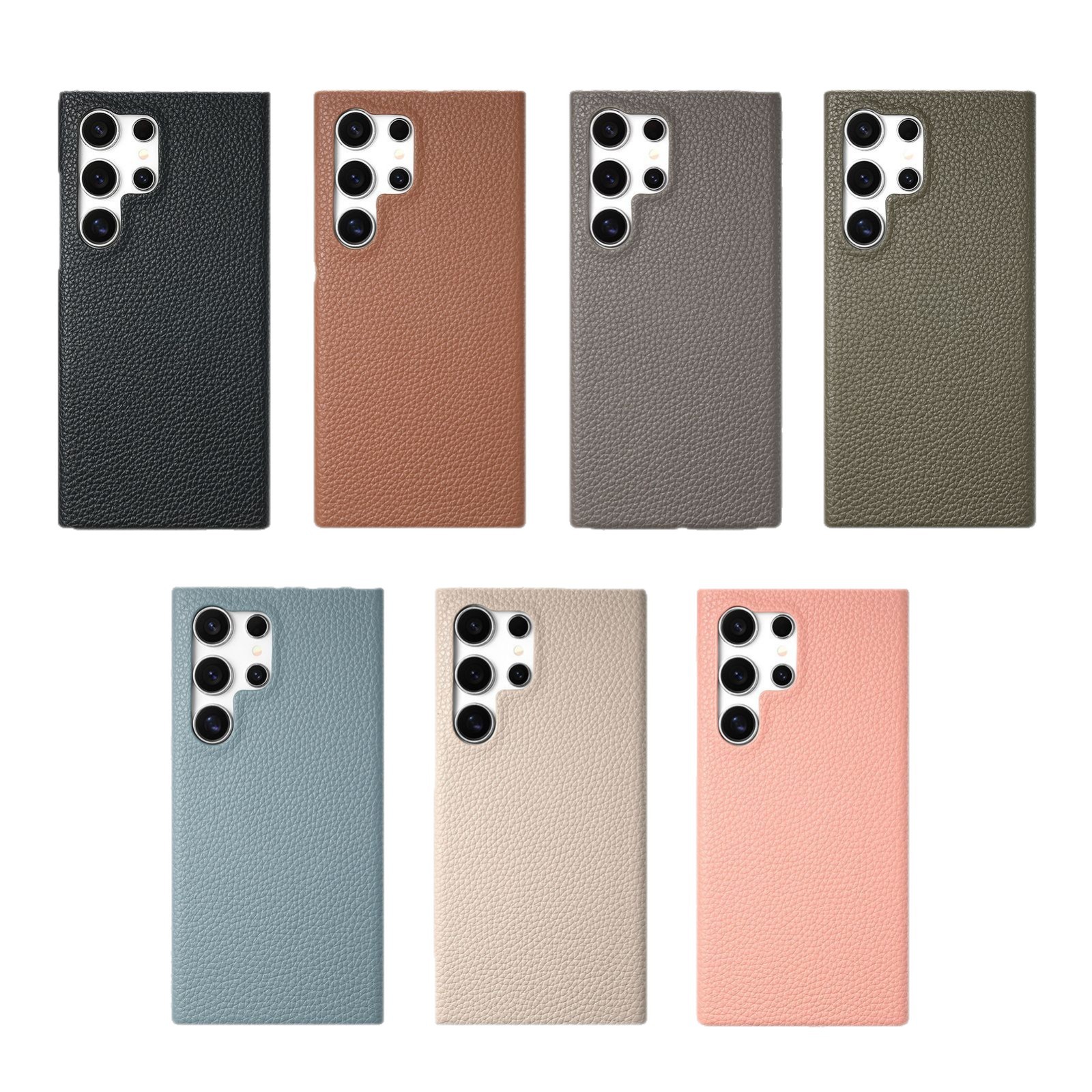 Compatible with Samsung S26/25 Ultra phone case A17 lychee leather texture S24P ultra-thin A57 shockproof protective case A35
