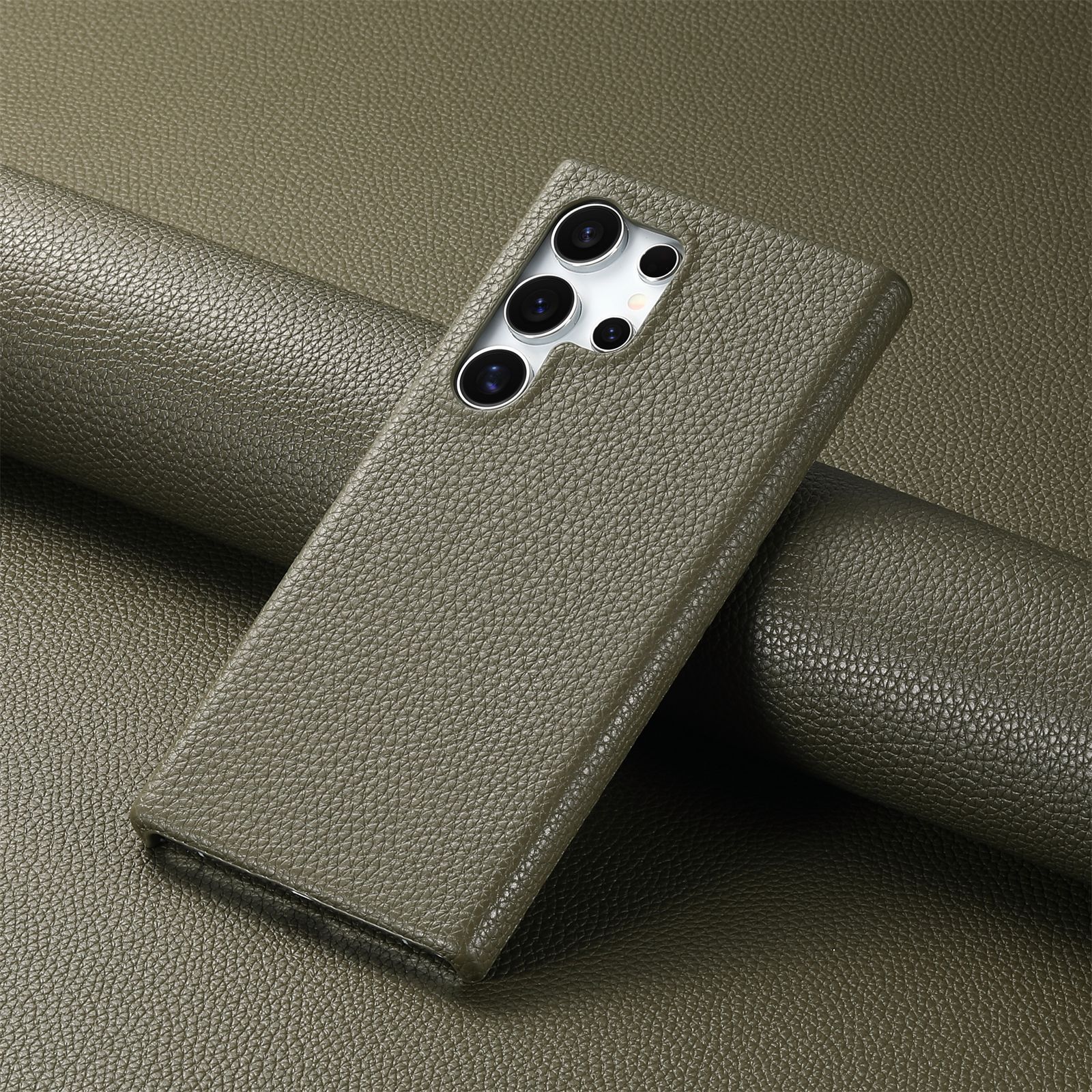 Compatible with Samsung S26/25 Ultra phone case A17 lychee leather texture S24P ultra-thin A57 shockproof protective case A35
