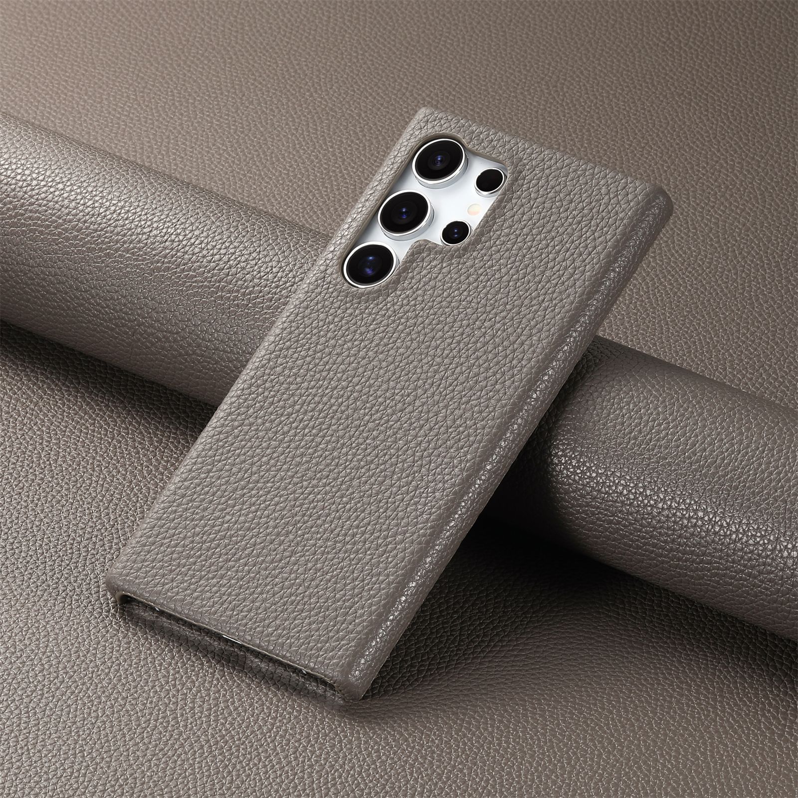Compatible with Samsung S26/25 Ultra phone case A17 lychee leather texture S24P ultra-thin A57 shockproof protective case A35