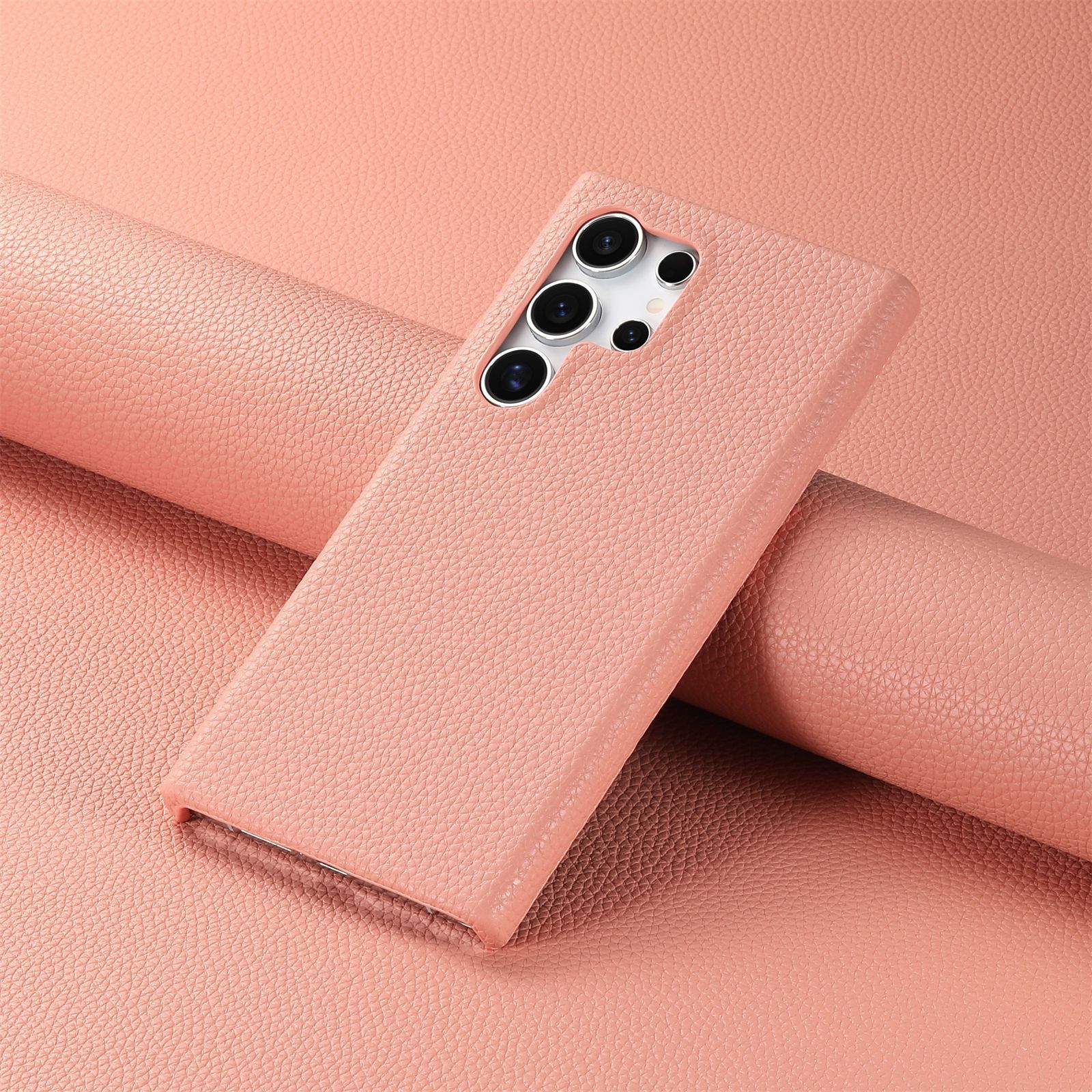 Compatible with Samsung S26/25 Ultra phone case A17 lychee leather texture S24P ultra-thin A57 shockproof protective case A35