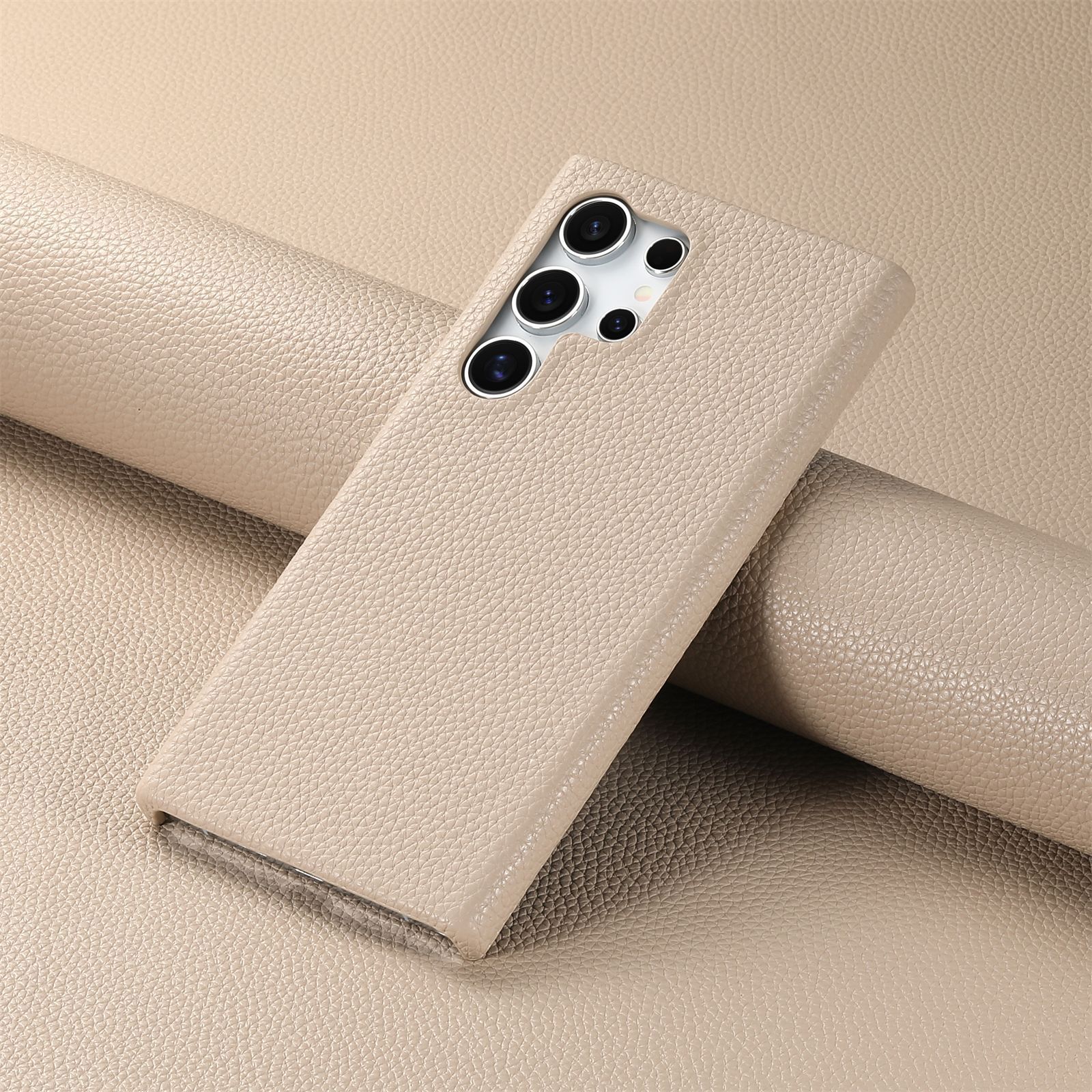 Compatible with Samsung S26/25 Ultra phone case A17 lychee leather texture S24P ultra-thin A57 shockproof protective case A35