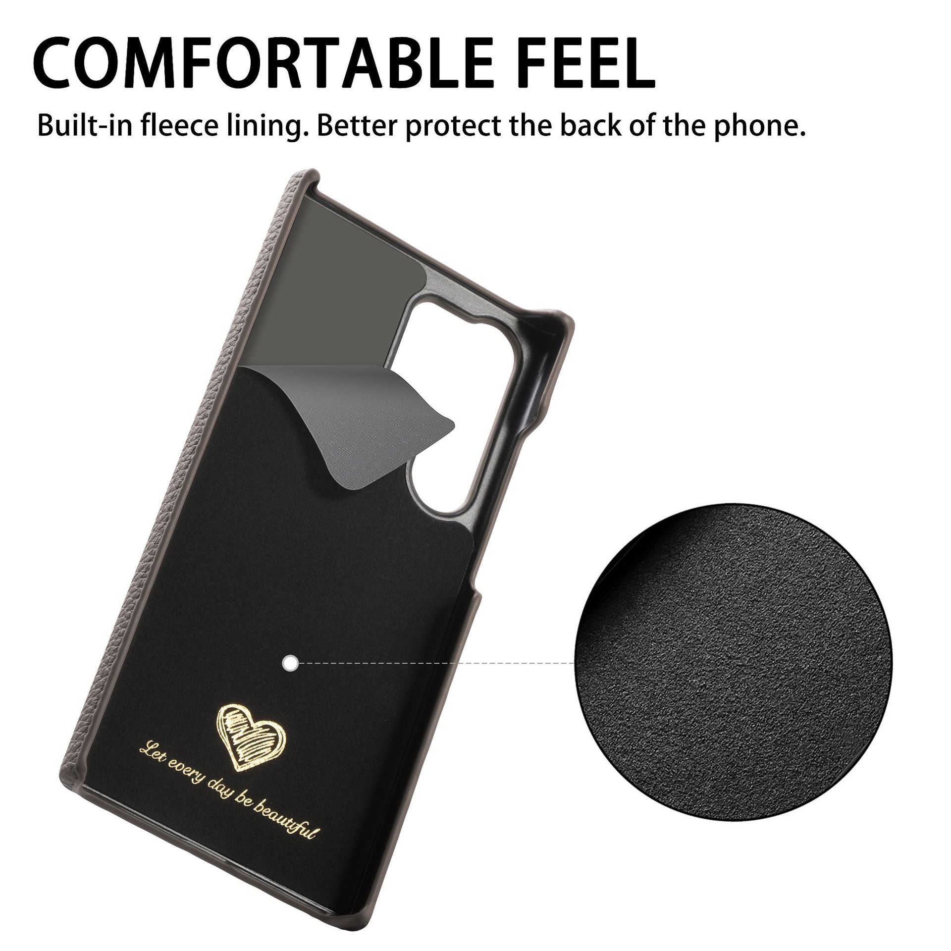 Compatible with Samsung S26/25 Ultra phone case A17 lychee leather texture S24P ultra-thin A57 shockproof protective case A35