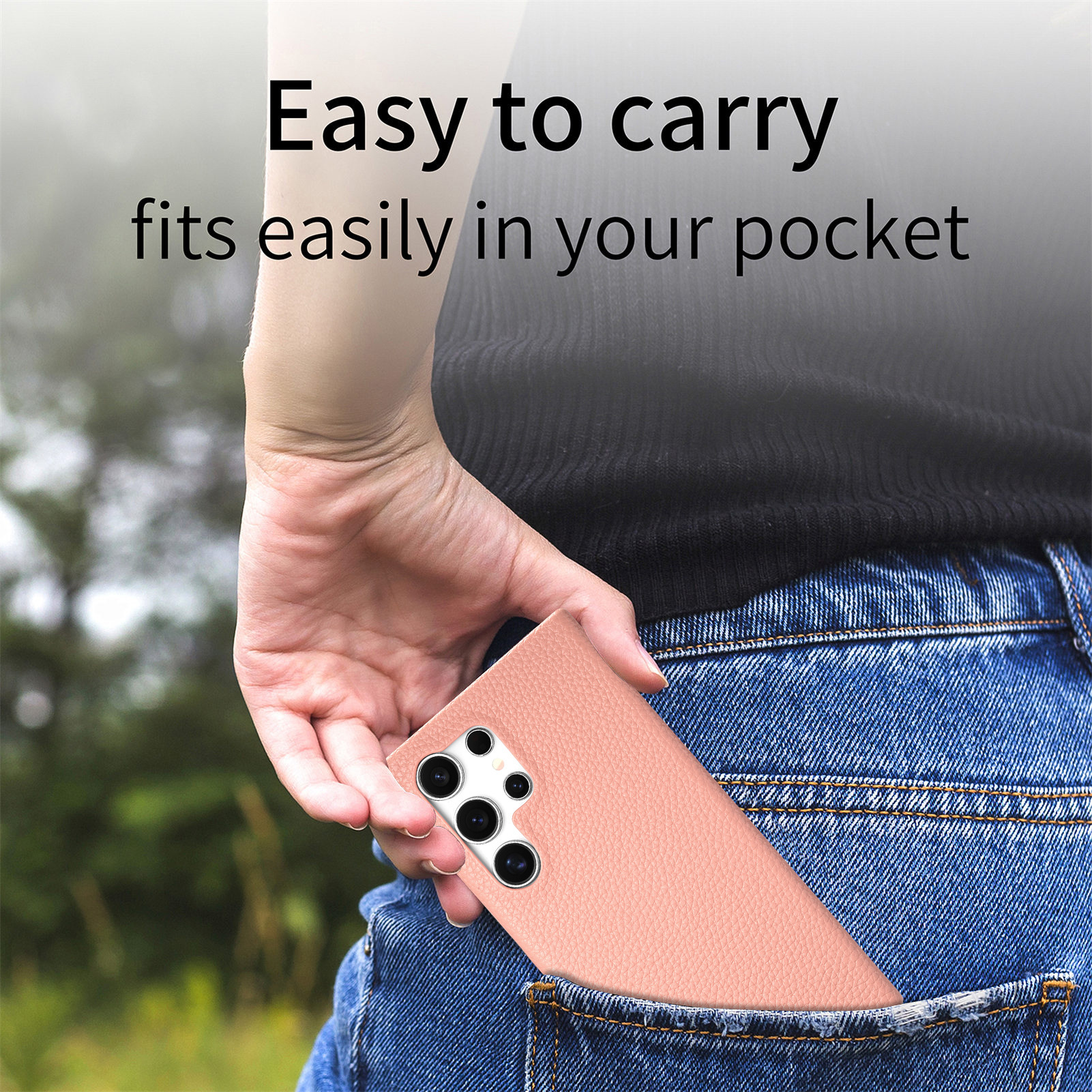 Compatible with Samsung S26/25 Ultra phone case A17 lychee leather texture S24P ultra-thin A57 shockproof protective case A35
