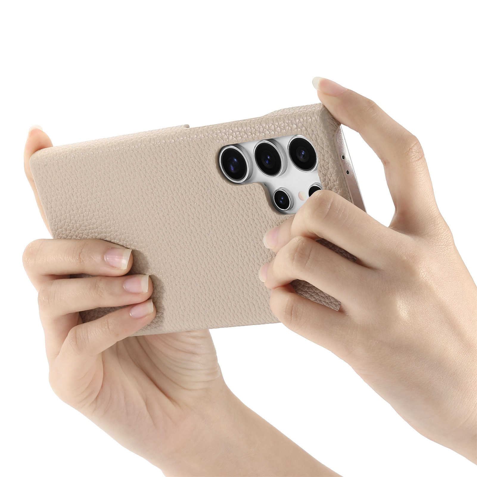 Compatible with Samsung S26/25 Ultra phone case A17 lychee leather texture S24P ultra-thin A57 shockproof protective case A35