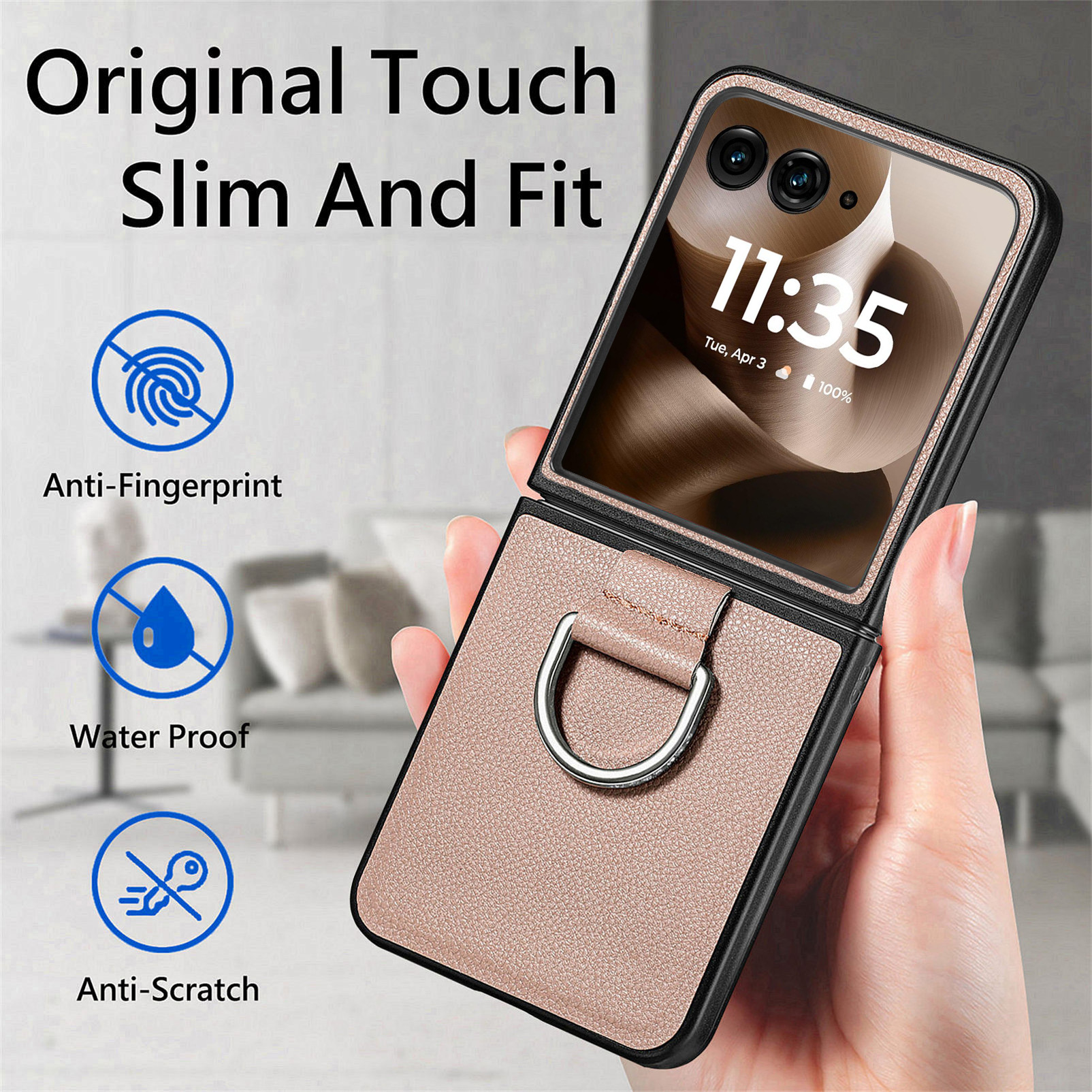 Motorola Razr70 phone case 60 Ultra with pebbled texture, 50U folding screen protective case