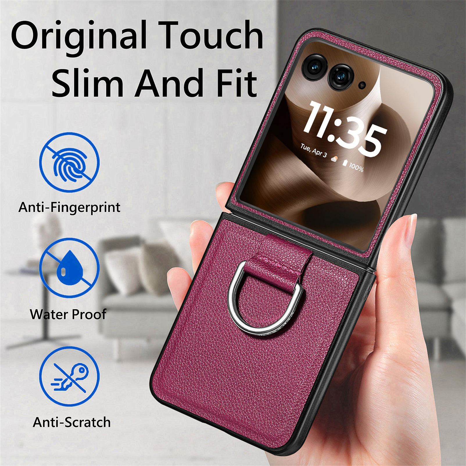 Motorola Razr70 phone case 60 Ultra with pebbled texture, 50U folding screen protective case