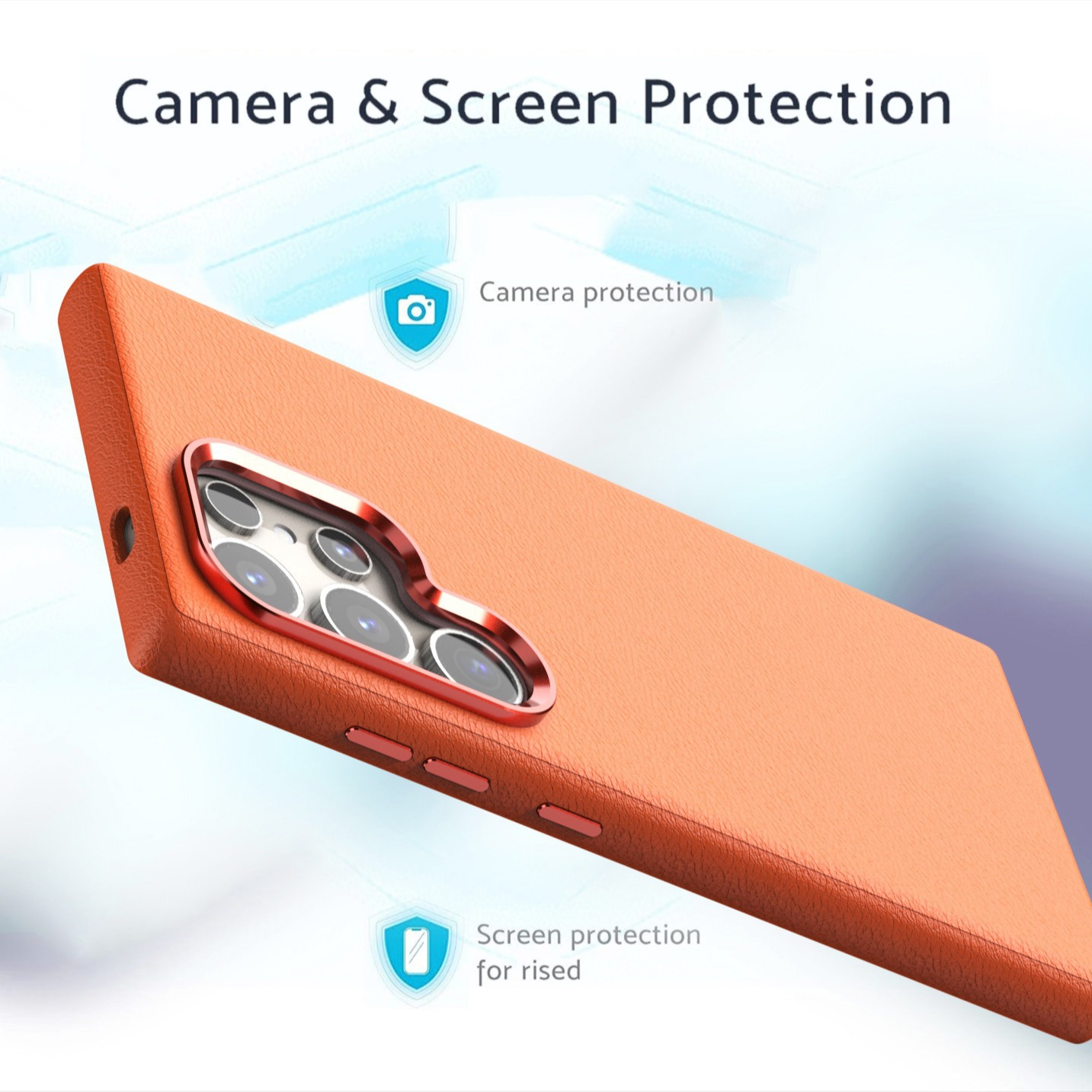 Compatible with Samsung S25 Ultra and S24 Plus, vegan leather case with built-in magnetic wireless charging and shockproof protection.