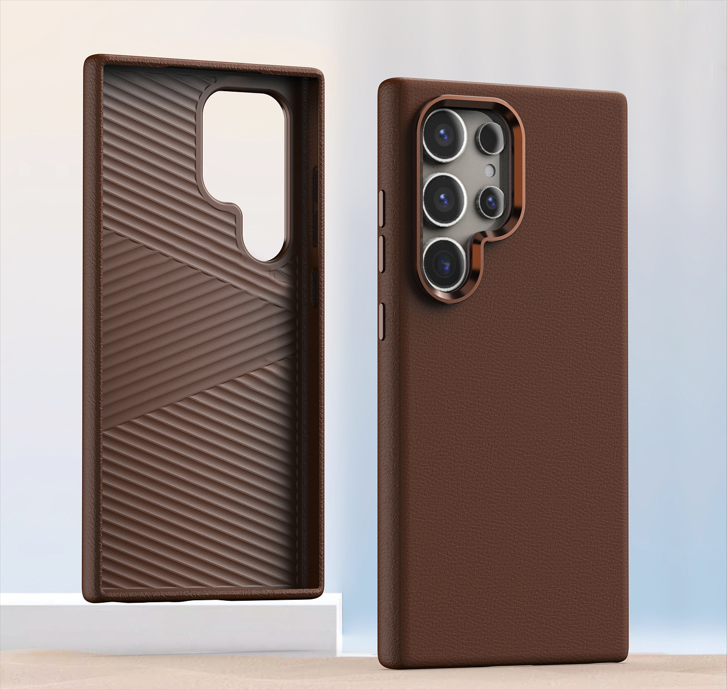 Compatible with Samsung S25 Ultra and S24 Plus, vegan leather case with built-in magnetic wireless charging and shockproof protection.