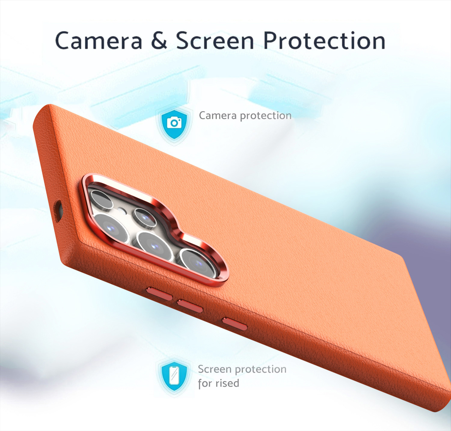 Compatible with Samsung S25 Ultra and S24 Plus, vegan leather case with built-in magnetic wireless charging and shockproof protection.