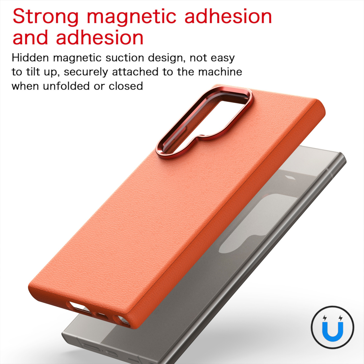 Compatible with Samsung S25 Ultra and S24 Plus, vegan leather case with built-in magnetic wireless charging and shockproof protection.