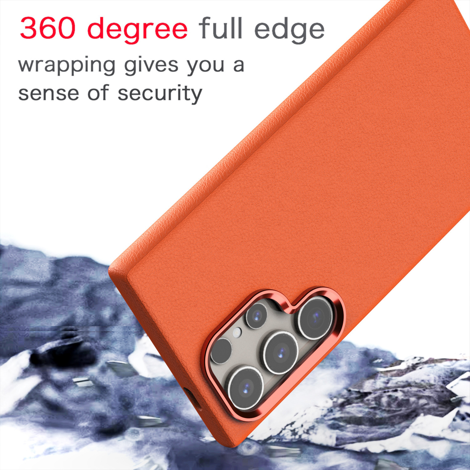 Compatible with Samsung S25 Ultra and S24 Plus, vegan leather case with built-in magnetic wireless charging and shockproof protection.