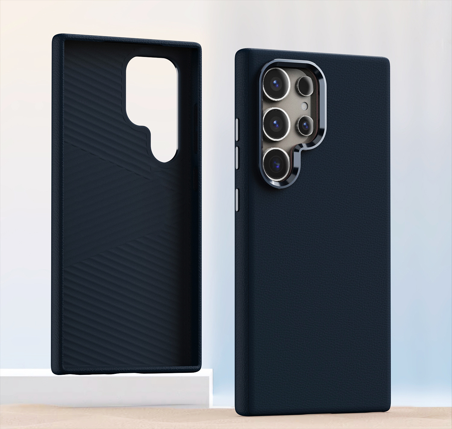 Compatible with Samsung S25 Ultra and S24 Plus, vegan leather case with built-in magnetic wireless charging and shockproof protection.