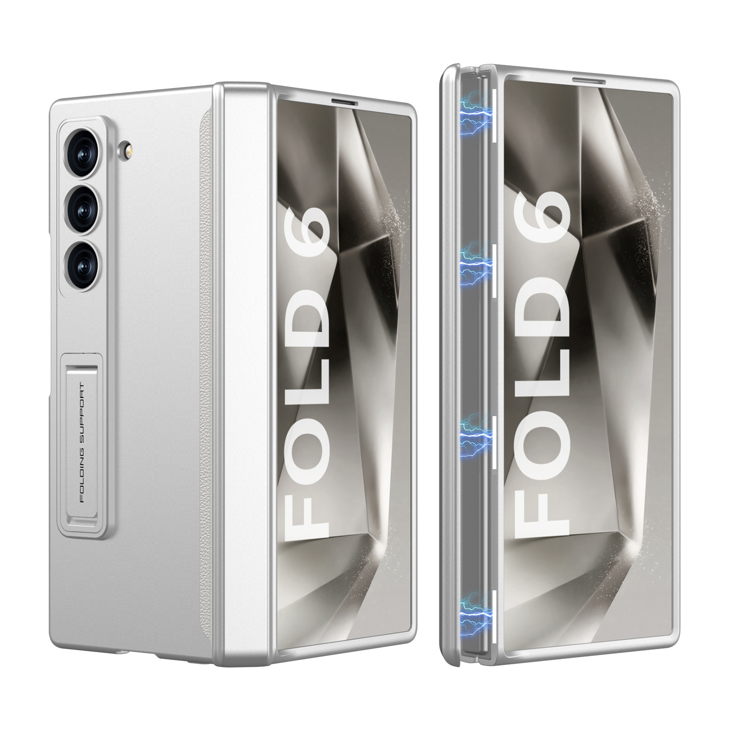 Compatible with Samsung ZFold8 Ultra phone case, 7/6 magnetic hinge stand, full-coverage folding screen protective case