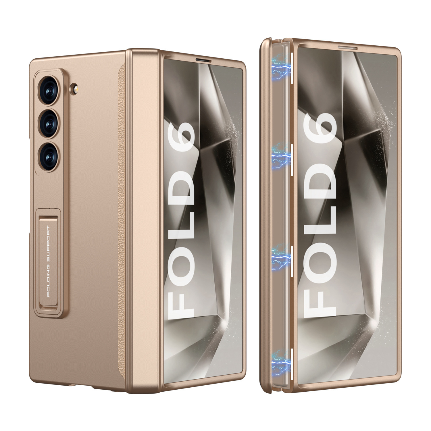 Compatible with Samsung ZFold8 Ultra phone case, 7/6 magnetic hinge stand, full-coverage folding screen protective case