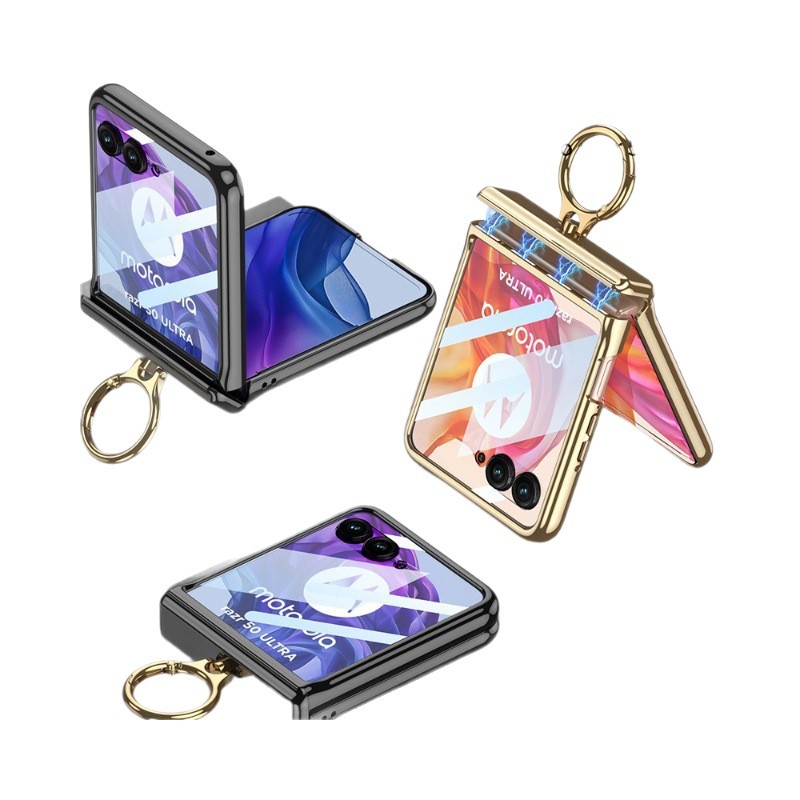 Compatible with MOTO Razr 70 phone case 60/50 Ultra transparent electroplated hinge ring case film full coverage drop protection