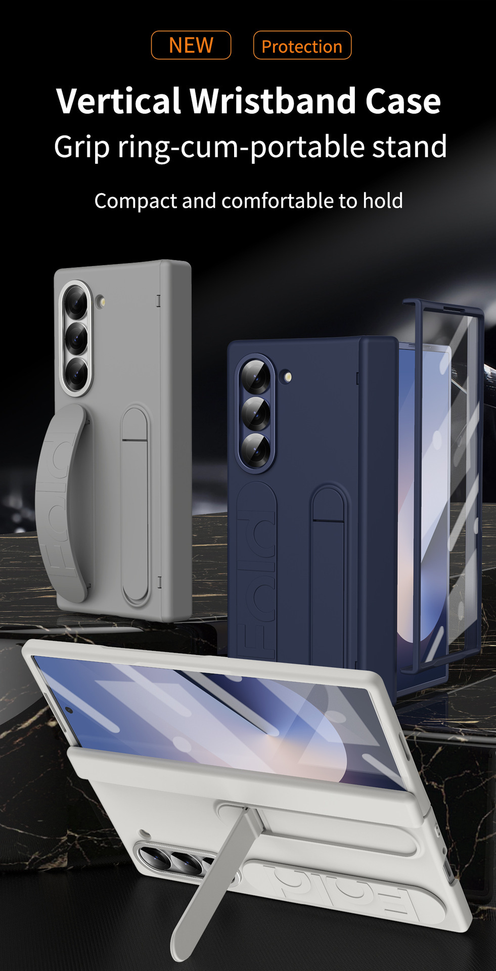 Compatible with Samsung ZFold 8/7/6 phone cases, TriFold wrist strap holders, 5/4 hinges, pen slot cases, protective cases.